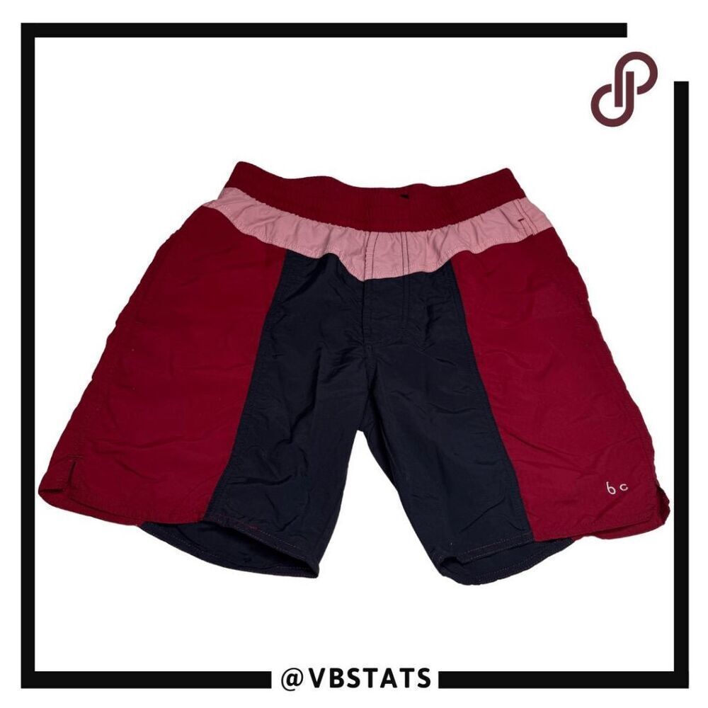 Barney Cools Men's Amphibious‎ Colorblock Swim Trunks Shorts Red Black Size 30
